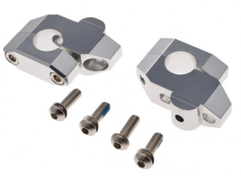 Risery podwyższenie kierownicy 26 mm z przesunięciem   - srebrne