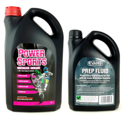 Bezwodny płyn chłodniczy EVANS Power Sports 5L +  EVANS Prep Fluid 2L