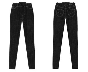 Spodnie damskie jeans REBELHORN Nomad Lady washed black ( Armalith - skinny fit )